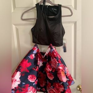 Sequin hearts two piece homecoming dress